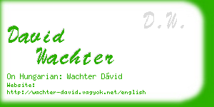 david wachter business card